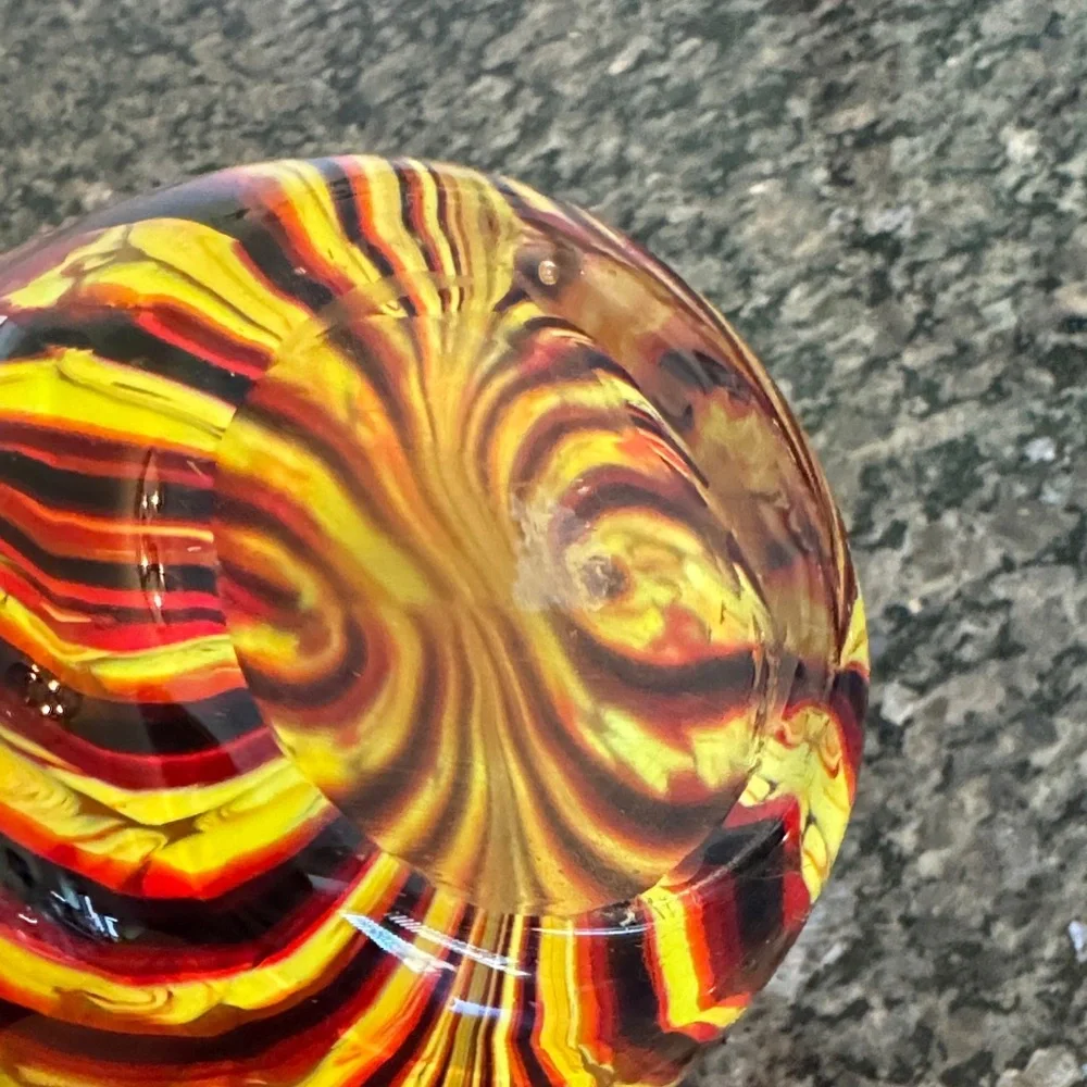 Murano Vibrant handblown Swirled Glass Vase EUC